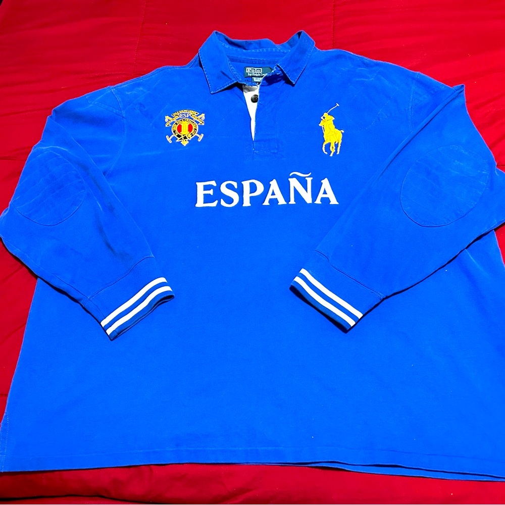 Ralph Lauren - Espan’a -  Royal blue rugby with Good embroidery 4XB